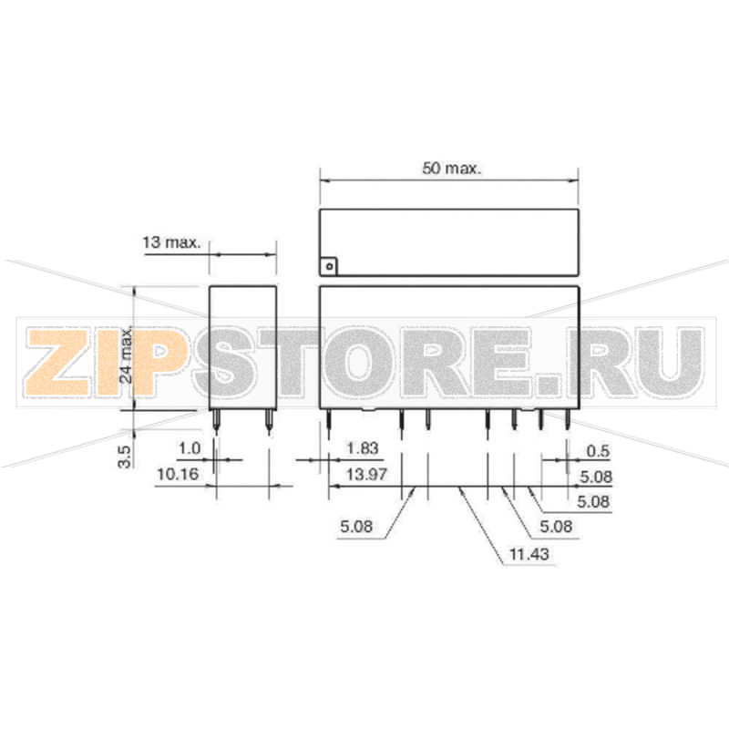 Реле электромагнитное 24 В/DC, 6 А, 1 шт IDEC RF1V-4A2BL-D24 