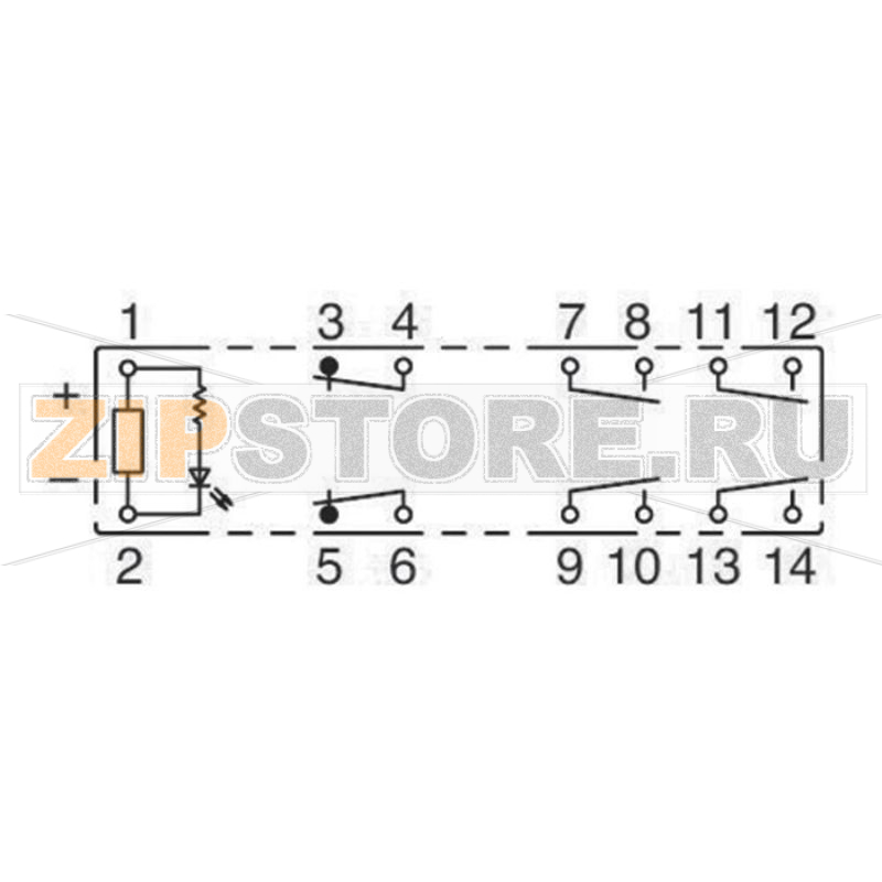 Реле электромагнитное 24 В/DC, 6 А, 1 шт IDEC RF1V-4A2BL-D24 
