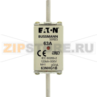 Предохранитель, 63 A, AC 500 В, 120 кА, NH1, gL/gG, IEC Eaton NH FUSE 63AMP 500V gG SIZE 1