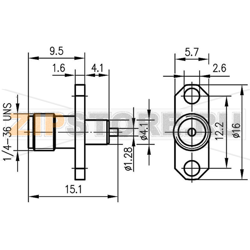 Разъем SMA, 50 Ом, 1 шт Telegärtner J01151A0631 