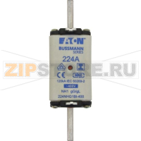Предохранитель, 224 A, AC 400 В, 120 кА, NH1, gL/gG, IEC Eaton NH FUSE 224A 400V GG/GL SIZE 1