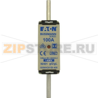 Предохранитель, 100 A, AC 400 В, 120 кА, NH01, gL/gG, IEC Eaton NH FUSE 100A 400V GG/GL SIZE 01 IMG