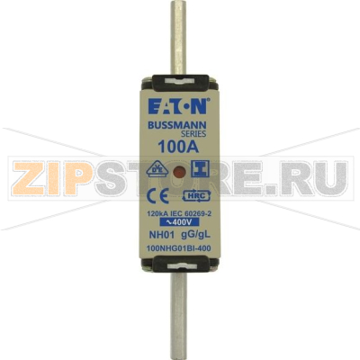 Предохранитель, 100 A, AC 400 В, 120 кА, NH01, gL/gG, IEC Eaton NH FUSE 100A 400V GG/GL SIZE 01 IMG 