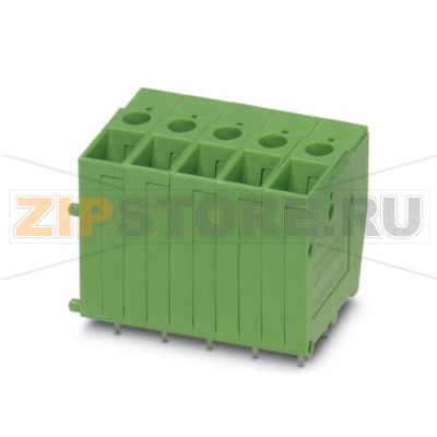Клеммы для печатного монтажа Phoenix Contact FRONT 4-V-7,62 BK Номинальный ток: 32 А, Номинальное напряжение: 630 В, Размер шага: 7,62 мм, Полюсов: 1, Тип подключения: Винтовые зажимы, Монтаж: пайка, Направление подключения, проводник / печатная плата: 90 °.Минимальный заказ: 50 шт.Упаковка: 50 шт.
