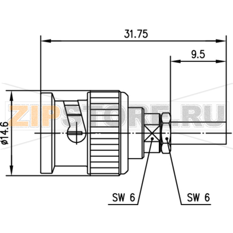 Разъем BNC, 50 Ом, 1 шт Telegärtner J01000B0022 