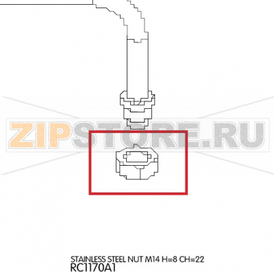 Stainless steel nut M14 H=8 CH=22 Unox XVC 304 Stainless steel nut M14 H=8 CH=22 Unox XVC 304Запчасть на деталировке под номером: 45Название запчасти на английском языке: Stainless steel nut M14 H=8 CH=22 Unox XVC 304