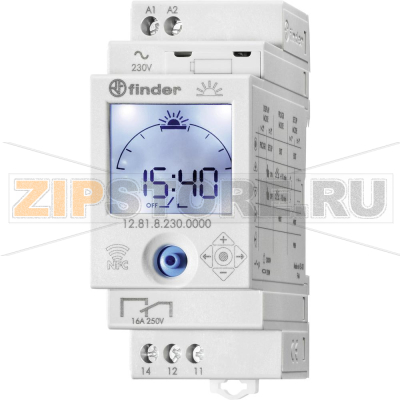 Таймер астрономический одноканальный с NFC, 230 V (AC), 16 A, 250 V (AC) Finder 12.81.8.230.0000 