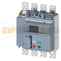 fixed-mounted molded case circuit breaker frame 1600; with RTC and 4AUX trip alarm switch S24; Icu "M" Icu=55kA @ 415V, 4-pole, right ETU660, LSIG, In=1600A display, meas., comm. function Ir=640...1600A Isd=0.6...10xIn, Ii=1.5...15xIn N conductor protec.
