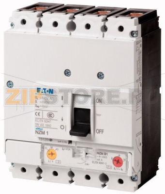 Выключатель автоматический 100А, 4 полюса, 150кА, 80...100А Eaton NZMH1-4-A100 