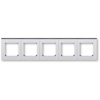 Рамка пятиместная, серебро/дымчатый чёрный ABB 2CHH015050A6070