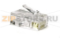 Hyperline PLUG-8P8C-U-C6-100 Разъем RJ-45(8P8C) под витую пару, категория 6 (50 µ''/ 50 микродюймов), универсальный (для одножильного и многожильного кабеля) (100 шт)