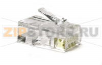 Hyperline PLUG-8P8C-U-C6-100 Разъем RJ-45(8P8C) под витую пару, категория 6 (50 µ''/ 50 микродюймов), универсальный (для одножильного и многожильного кабеля) (100 шт)