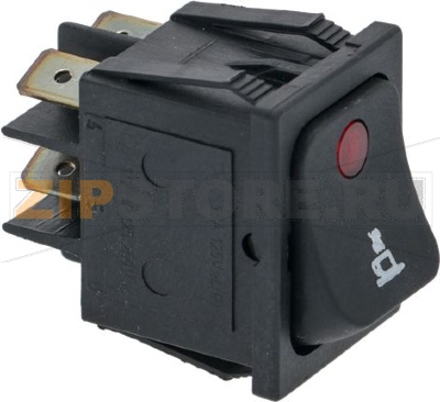 SWITCH 2 POLES BLACK 16A 250V 