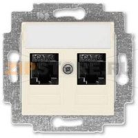 Розетка компьютерная, 2хRJ45, слоновая кость ABB 2CHH296118A6017