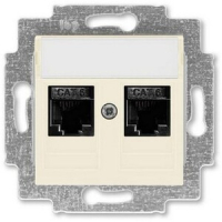 Розетка компьютерная, 2хRJ45, слоновая кость ABB 2CHH296118A6017