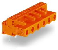 MCS MIDI Classic Розетка под пайку THT; 0.6 x 1.0 mm solder pin; угловые; Шаг контактов 7,62 мм; 10-пол.; оранжевые Wago 232-870