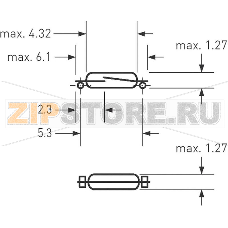 Геркон SMD 30 В/DC, 30 В/AC, 0.01 A, 0.25 Вт PIC HSR-0025TSM 