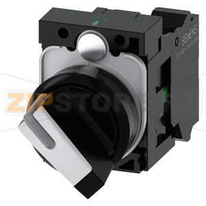 ПОВОРОТНЫЙ ПЕРЕКЛЮЧАТЕЛЬ С ВОЗМОЖНОСТЬЮ ПОДСВЕТКИ, 22MM, КРУГЛЫЙ, ПЛАСТИК, КОРОТКАЯ ЧЁРНАЯ РУКОЯТКА С БЕЛОЙ ВСТАВКОЙ, 2 КОММУТАЦИОННЫХ ПОЛОЖЕНИЯ O-I, С ФИКСАЦИЕЙ, 10:30Ч/13:30Ч, С ДЕРЖАТЕЛЕМ, 1NO,  ПРУЖИННЫЕ КЛЕММЫ, С ГРАВИРОВКОЙ ЛАЗЕРОМ, UPPER AND LOWER 