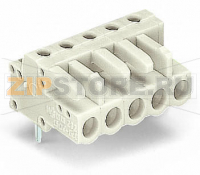 MCS MIDI Розетка под пайку THT; 0.6 x 1.0 mm solder pin; угловые; 100% защита от неправильного подсоединения; Шаг контактов 5 мм; 10-пол.; светло-серые Wago 722-240