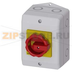 АВАРИЙНЫЙ ГЛАВНЫЙ ВЫКЛЮЧАТЕЛЬ 3 ПОЛЮСА IU=32, P/AC-23A AT 400V=11,5KW 1НO+1НЗ, 1 N-КЛЕММА ВСТРОЕН В M.P.КОРПУС, IP65 ПОВОРОТНАЯ РУКОЯТКА КРАСНАЯ/ЖЕЛТАЯ МЕТРИЧЕСКОЕ КРЕПЛЕНИЕ Siemens 3LD2264-1GP53 