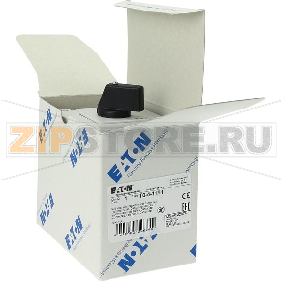 Переключатель полюсов, контакты: 8, 20 A, панель: 1-2, 90°, с фиксацией Eaton T0-4-11/I1 