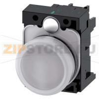 СВЕТОВОЙ ИНДИКАТОР, 22MM, КРУГЛЫЙ, ПЛАСТИК, БЕЛЫЙ МАТОВЫЙ РАССЕИВАТЕЛЬ, С ДЕРЖАТЕЛЕМ, МОДУЛЬ ПОДСВЕТКИ С ИНТЕГРИРОВАННЫМ СВЕТОДИОДОМ 24V AC/DC, ВИНТОВЫЕ КЛЕММЫ Siemens 3SU1102-6AA60-1AA0