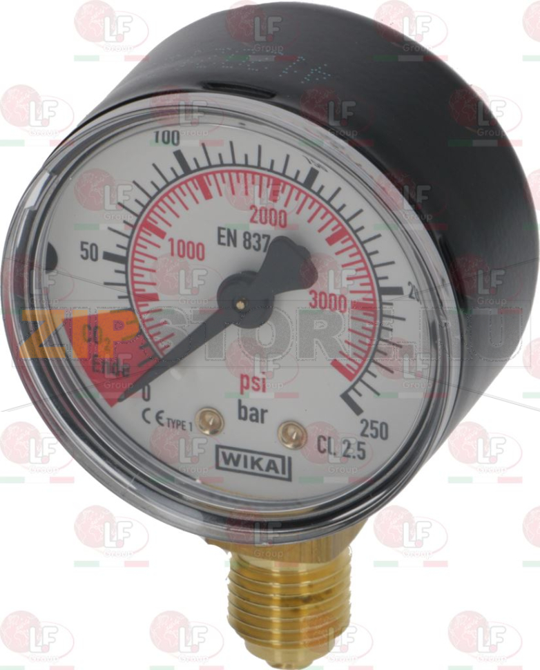 МАНОМЕТР CO2 HP 0-250 БАР 1/4G 