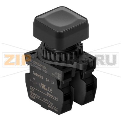 Выключатель кнопочный, Ø отверстия: 22/25 мм Autonics S2PRS-P1K2AM 