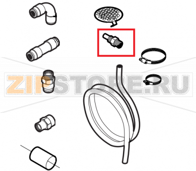 Steam quenching nozzle ø 1 Lainox VE061D   Steam quenching nozzle ø 1 Lainox VE061DЗапчасть на сборочном чертеже под номером: 5Название запчасти на английском&nbsp;языке: Steam quenching nozzle ø 1 Lainox VE061D