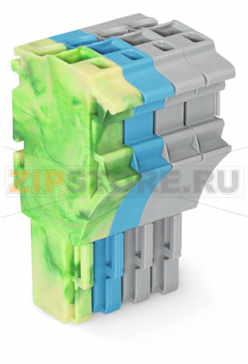1-проводниковая розетка; 2,5 мм; 4-пол.; 2,50 mm; желто-зеленые/синие/серые Wago 2022-104/000-039/999-953 