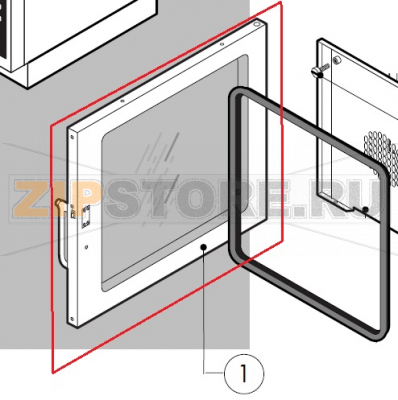 Door assembly Lainox MVE051P                                                                                          Door assembly Lainox MVE051PЗапчасть на сборочном чертеже под номером: 1Название запчасти на итальянском языке языке: Door assembly Lainox MVE051P
