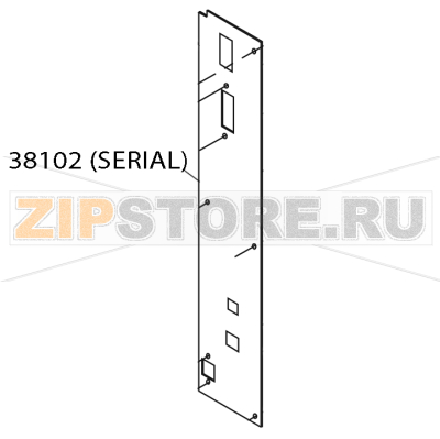 Panel, rear PCB (serial) Zebra 105SE Panel, rear PCB (serial) Zebra 105SEЗапчасть на деталировке под номером: 38102