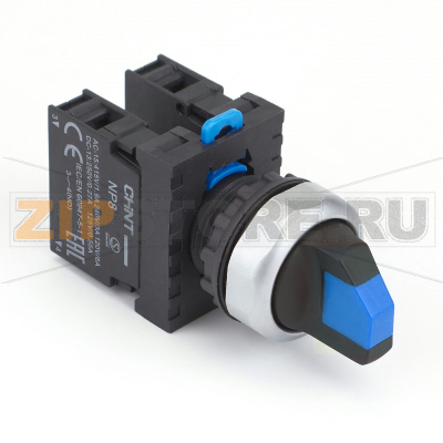Переключатель, 3 положения, 1НО+1НЗ, IP65, без подсветки, синий Chint NP8-11X/316 