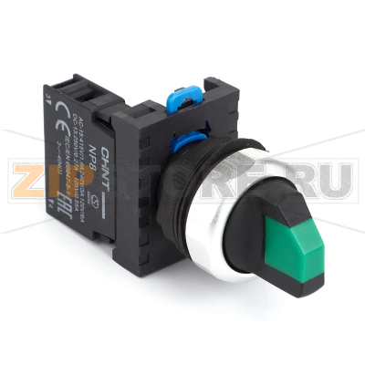 Переключатель, 2 положения, 1НО, IP65, без подсветки, зеленый Chint NP8-10X/223 