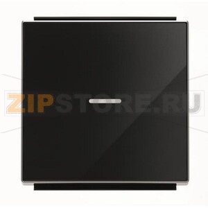 Клавиша для одноклавишных выключателей/переключателей/кнопок с линзой подсветки, стекло чёрное ABB 2CLA850130A2501 