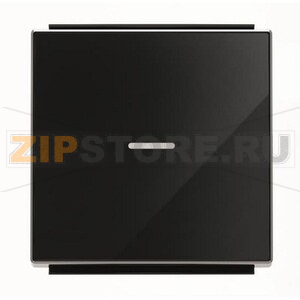 Клавиша для одноклавишных выключателей/переключателей/кнопок с линзой подсветки, стекло чёрное ABB 2CLA850130A2501 