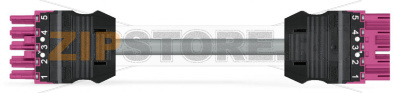 pre-assembled interconnecting cable; Eca; Socket/plug; 5-pole; Cod. B; 7 m; 1,50 mm; pink Wago 771-9995/006-707 Protected against mismating and maintenance-freeAdditional variable coding is possible.Components can be clearly printed on and color-coded to meet custom requirements....