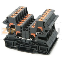 Клемма проходная Push-in, темно-серая CHIKU RPI 2,5-QUATTRO