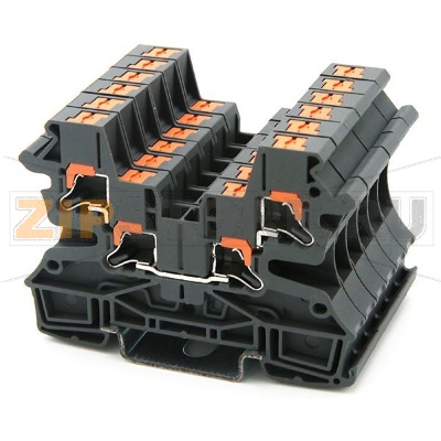 Клемма проходная Push-in, темно-серая CHIKU RPI 2,5-QUATTRO 