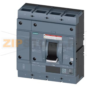 circuit breaker 3VA6 UL frame 1000 breaking capacity class  C 100kA @ 480 V 4-pole, line protection ETU556,  LSI, In=1000A overload protection Ir=400A ...1000A short circuit protection Isd=0,6..10x In, Ii=1,5..10x In Siemens 3VA6610-7JT42-0AA0 