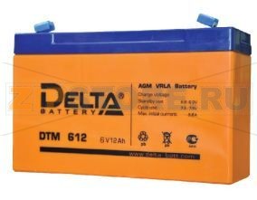 Delta DTM 612 Свинцово-кислотный аккумулятор Delta DTM 612 (характеристики): Напряжение - 6 В; Емкость - 12 Ач; Габариты: 151 мм x 50 мм x 100 мм, Вес: 2 кгТехнология аккумулятора: AGM VRLA Battery