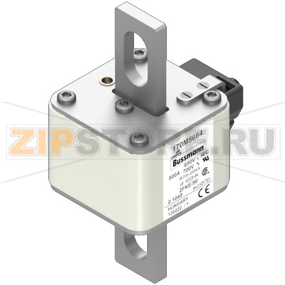 Предохранитель, 800 A, AC 690 В, 200 кА, size 2, 61x77x135 мм, aR, IEC UL Eaton FUSE 800A 690V 