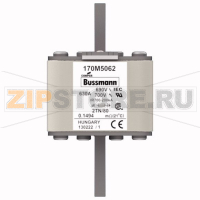 Предохранитель, 630 A, AC 690 В, 200 кА, 2, 61x75x108 мм, aR, DIN, IEC Eaton FUSE 630A 690V 2TN