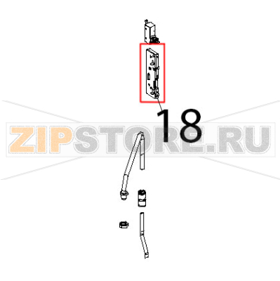Attacco cerniera porta forno ribalta L.M. Unox XF 188 Attacco cerniera porta forno ribalta L.M. Unox XF 188Запчасть на деталировке под номером: 18