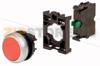 Кнопка красная, без фиксации, 1НО Eaton M22-D-R-K10-BVP