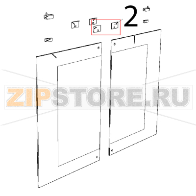Guarzione lamierino ferritico Unox XL 413 Guarzione lamierino ferritico Unox XL 413Запчасть на деталировке под номером: 2