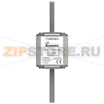 Предохранитель, 160 A, AC 690 В, 200 кА, size 1, 43x59x141 мм, aR, DIN, IEC Eaton FUSE 160A 690 