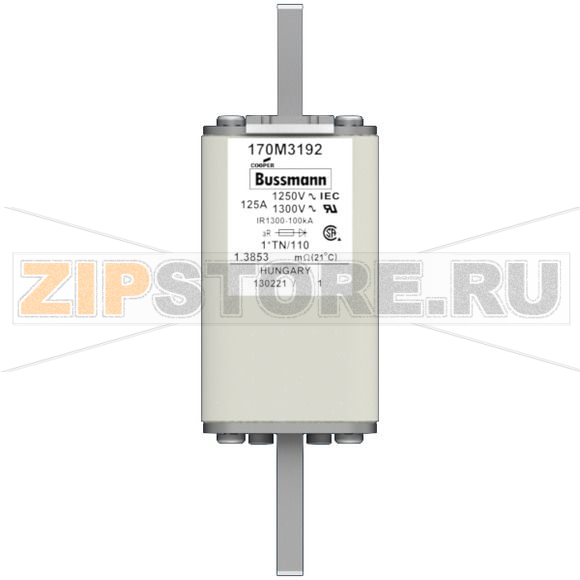 Предохранитель, 125 A, AC 1250 В, 100 кА, size 1, 45x58x138 мм, aR, DIN, IEC Eaton FUSE 125A 12 