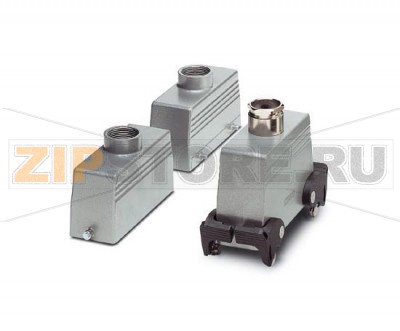 Сальниковый корпус Phoenix Contact HC-B 24-TMQ-76/O1PG21S для крепления двумя защелками, высота 76 мм, с патрубками, 1x Pg21, боковой ввод кабеля.Минимальный заказ: 10 шт.Упаковка: 10 шт.