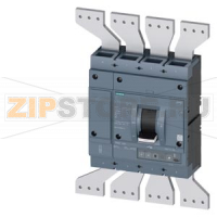 circuit breaker 3VA2 IEC frame 1250 breaking capacity class  C Icu=110kA @ 415 V 4-pole, line protection ETU320,  LI, In=1250A overload protection Ir=500A ...1250A short circuit protection Ii=1,5...10 x In N conductor protection adjustable (OFF, up to 100